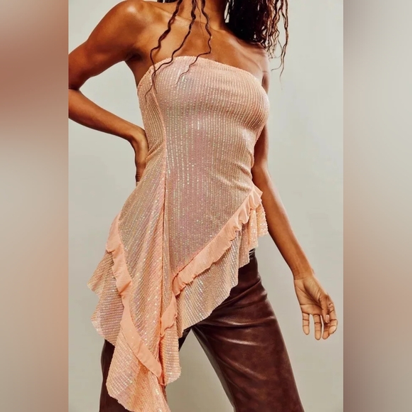 Free People - Taylor Sequin Tube Top NWOT - Picture 2 of 4